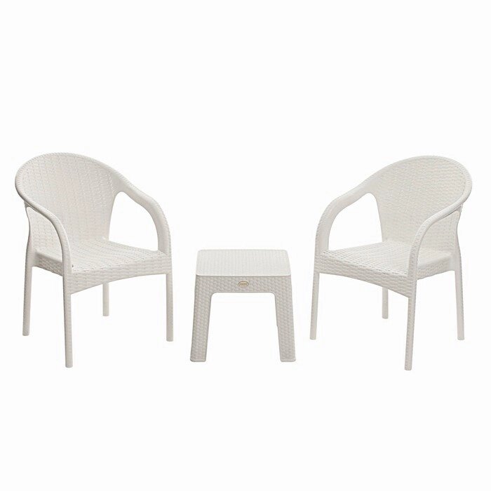 Набор садовой мебели "Феодосия" 3 предмета: 2 кресла, стол, белый от компании Интернет-магазин Сима-ленд - фото 1