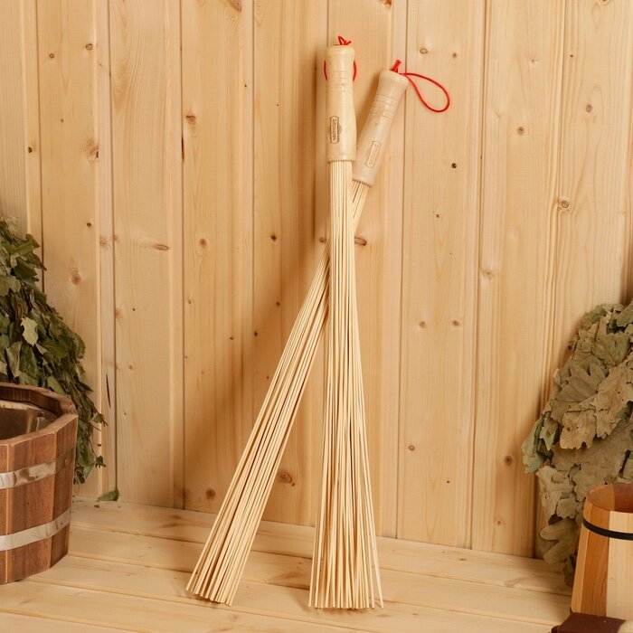 Набор веников массажных из бамбука (2 шт), 60 см, прут 0.2 см от компании Интернет-магазин Сима-ленд - фото 1