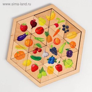 Пазл деревянный «Овощи, фрукты, ягоды»Занимательные треугольники)
