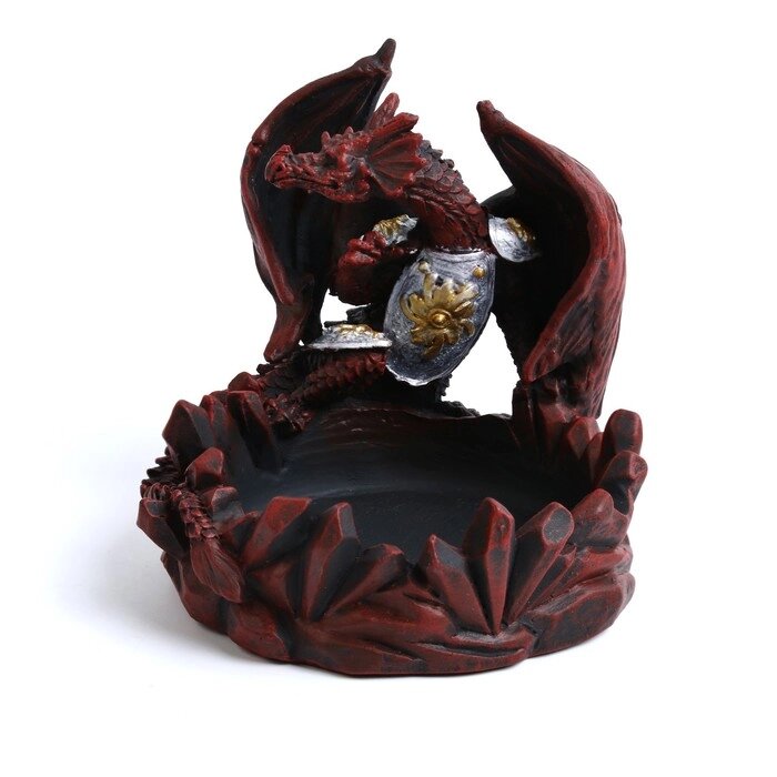 Пепельница "Дракон в латах", 11.7 х 10.3 х 11.3 см, коричневая от компании Интернет-магазин Сима-ленд - фото 1