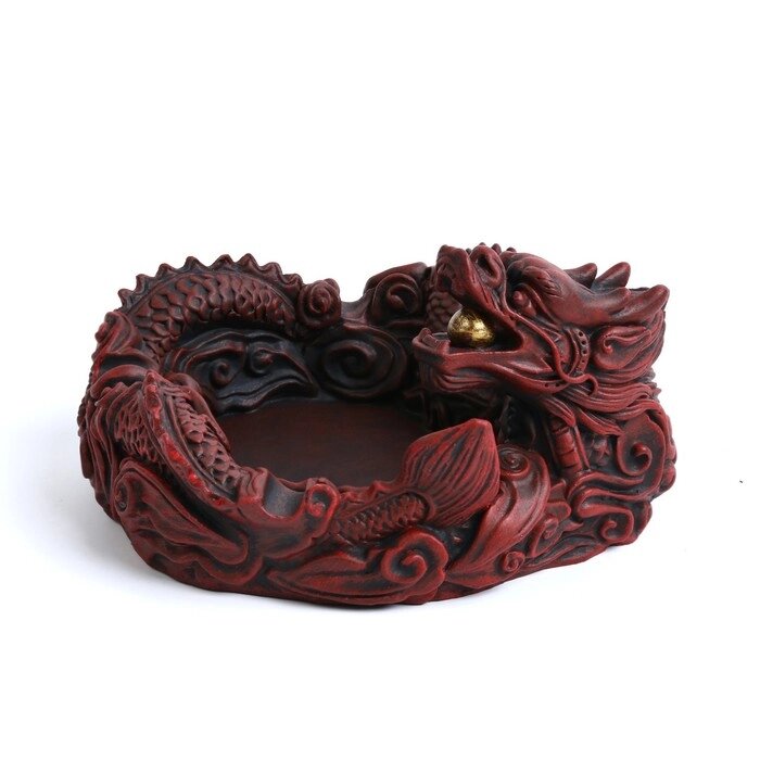 Пепельница "Китайский дракон", 12.4 х 13.7 х 7.6 см, коричневая от компании Интернет-магазин Сима-ленд - фото 1