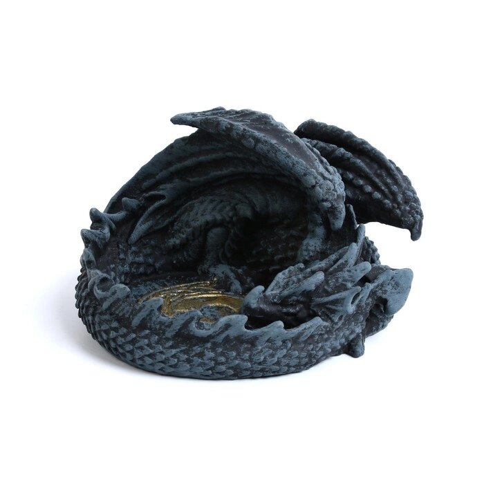 Пепельница "Спящий дракон", 11.8 х 12.8 х 9.5 см, синяя от компании Интернет-магазин Сима-ленд - фото 1