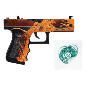 Пистолет деревянный ТРИ СОВЫ Glock-18 "Реликвия"