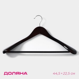 Плечики - вешалка для верхней одежды с перекладиной Доляна 44,522,5 см, цвет чёрный