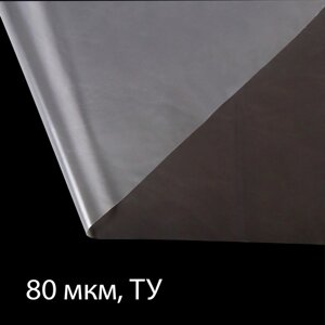 Плёнка полиэтиленовая 80 мкм, прозрачная, длина 100 м, ширина 3 м, рукав (1.5 2 м), Эконом 50%Greengo