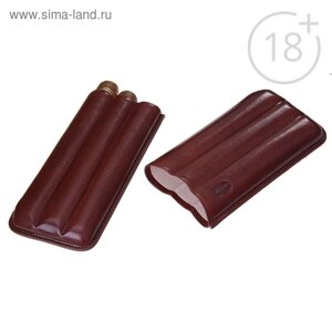 Портсигар темно-коричневый для 3 сигар, d = 2,1 см, 18,5 9 3,5 см