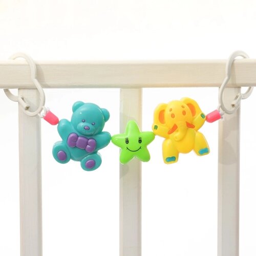 Растяжка на коляску/кроватку «Мишка, звезда, слоник», 3 игрушки, Крошка Я
