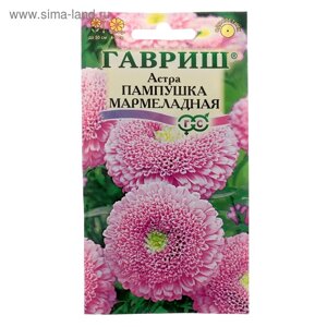 Семена цветов Астра Пампушка мармеладная, помпонная, розовая, О, 0,3 г