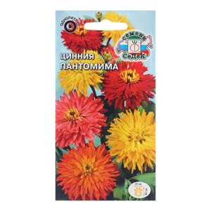 Семена цветов Цинния "Пантомима", Евро, 0,5 г