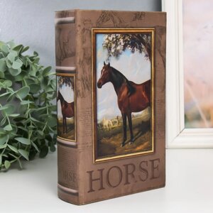 Сейф-книга дерево кожзам "Лошадь" 21х13х5 см