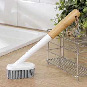 Щётка для посуды Доляна Meli, бамбуковая ручка, ворс TPR 2 см, 3,525 см