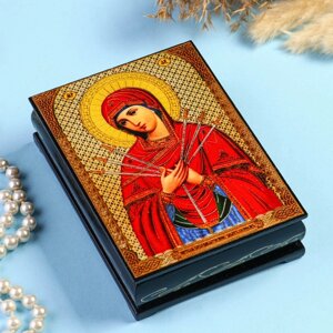 Шкатулка «Божья Матерь Умягчение злых сердец» 1014 см, лаковая миниатюра