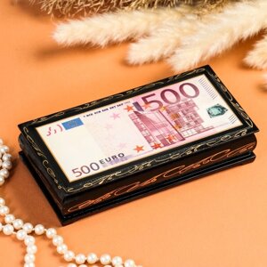 Шкатулка - купюрница «500 EURO», 8,517 см, лаковая миниатюра