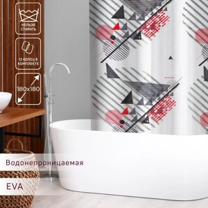 Штора для ванны Доляна «Малевич», 180180 см, EVA