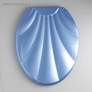 Сиденье для унитаза с крышкой «Ракушка», 44,537 см, цвет голубой перламутр