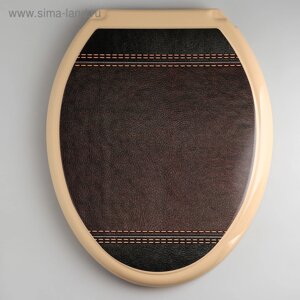 Сиденье для унитаза с крышкой Росспласт «Декор. Кожа», 44,537,5 см, цвет коричневый