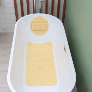 SPA-коврик для ванны с подушкой на присосках «Лотос», коврик 8944 см, цвет бежевый