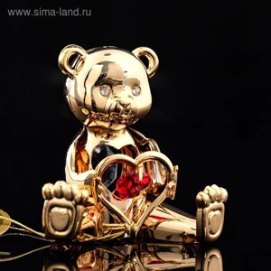Сувенир «Мишка с сердцем», 545 см, с кристаллами