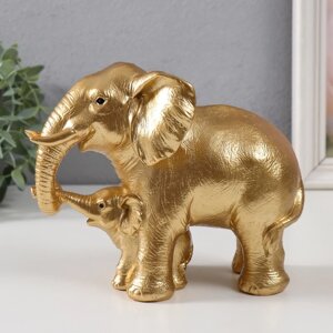 Сувенир полистоун "Слон со слоненком" 19х10,5х15,5 см