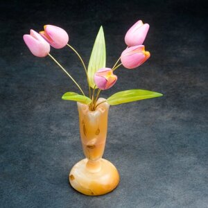 Сувенир «Тюльпаны в вазе», 5 цветков, 11 22 см, селенит