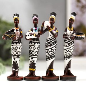 Сувенир "Женщина Африки с блюдом" 15,554 см, МИКС