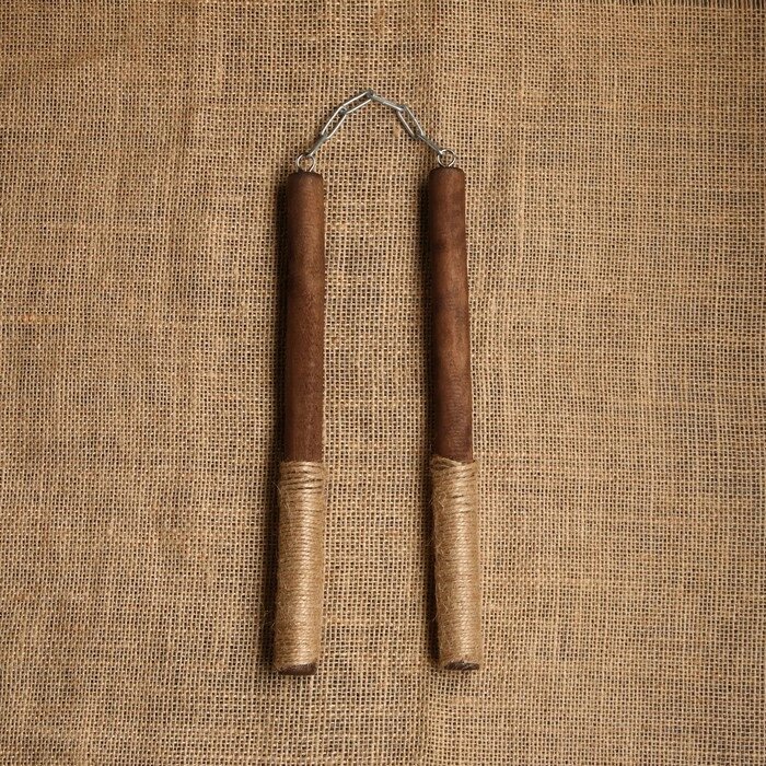 Сувенирное деревянное оружие "Нунчаки", темные, 25 см, массив бука от компании Интернет-магазин Сима-ленд - фото 1