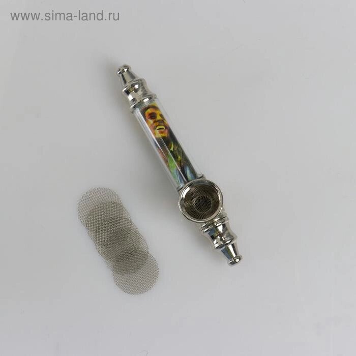 Трубка курительная "Боб Марли", 5 сеточек, 10 х 3 см, микс от компании Интернет-магазин Сима-ленд - фото 1