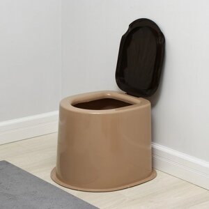 Туалет дачный, h = 58 см, без дна, с отверстиями для крепления к полу, бежевый