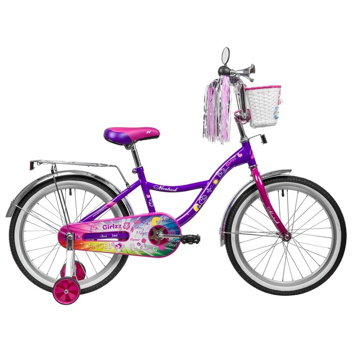 Велосипед 20" Novatrack LITTLE GIRLZZ, цвет фиолетовый от компании Интернет-магазин Сима-ленд - фото 1