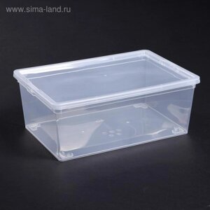 Ящик для хранения с крышкой, 10 л, 372414 см, цвет прозрачный