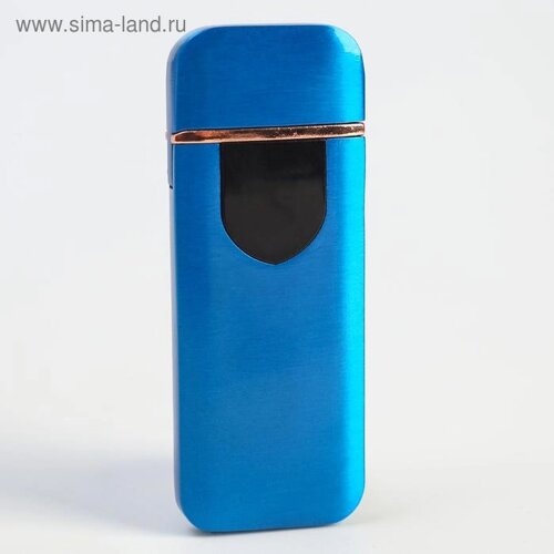 Зажигалка электронная, спираль, сенсор, USB, синяя, 7.9 х 3.1 см