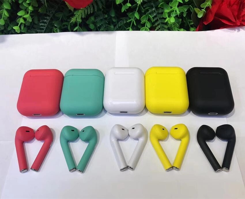 Блютуз наушники беспроводные TWS i9S Bluetooth 5.0 (Цвет: Белый, Черный, Желтый, Зеленый, Красный) от компании Покупка-Маркет - фото 1