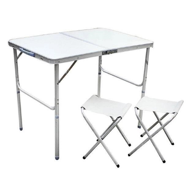 Набор садовой мебели: складной стол 90 х 60 см. - 2 стула, (цвет Белый) Дачный раскладной от компании Покупка-Маркет - фото 1