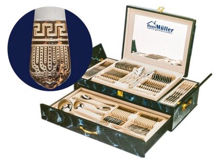 Набор столовых приборов 72 предмета Hans Muller MH-301 в деревянном чемодане ##от компании## Покупка-Маркет - ##фото## 1