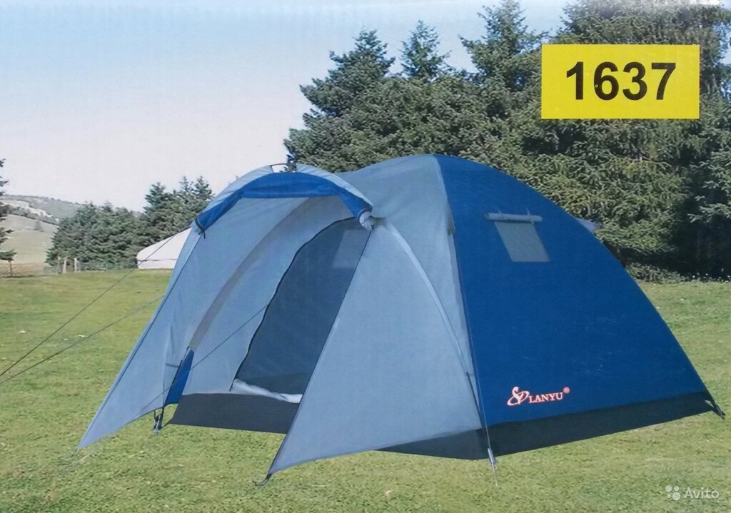Палатка 3-местная Туристическая LANYU LY-1637, с тамбуром от компании Покупка-Маркет - фото 1