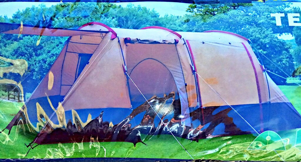 Палатка 4 местная Кемпинговая Coleman TENT ART-6087 ( 510*240*180 см.) с большим тамбуром от компании Покупка-Маркет - фото 1