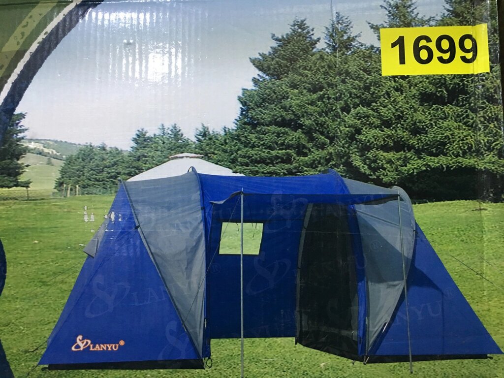 Палатка четырехместная Кемпинговая LANYU LY-1699, с тамбуром и навесом от компании Покупка-Маркет - фото 1