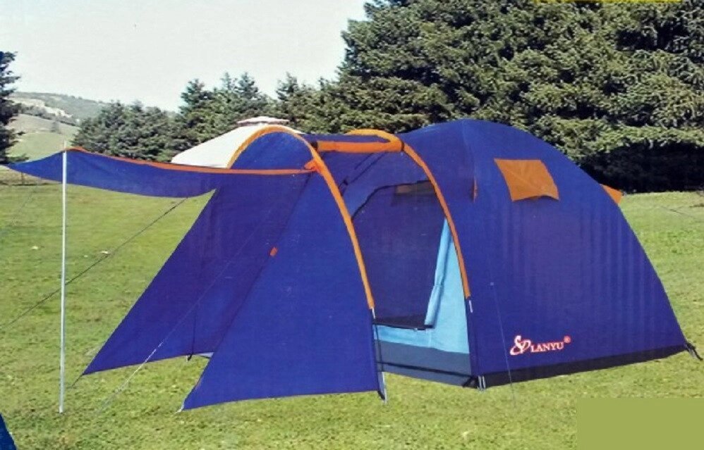 Палатка туристическая Четырехместная Wild Wolf LX-1515, с тамбуром от компании Покупка-Маркет - фото 1