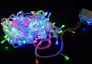 Гирлянда новогодняя LED 100 ламп -ОПТОМ- (Разноцветная) Светодиодная
