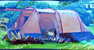 Палатка четырехместная Туристическая Coleman TENT ART-6087 ( 510*240*180 см.) с большим тамбуром