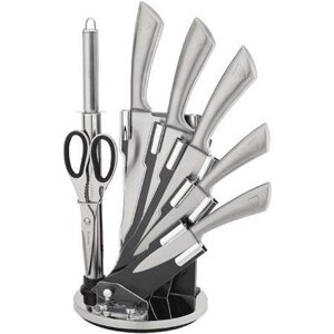 Набор кухонных ножей 9 предметов на подставке (цвет Металл)