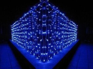 Гирлянда Водопад - Занавес 3х2 м. - ОПТОМ - LED (Синий cвет) УЛИЧНАЯ Светодиодная