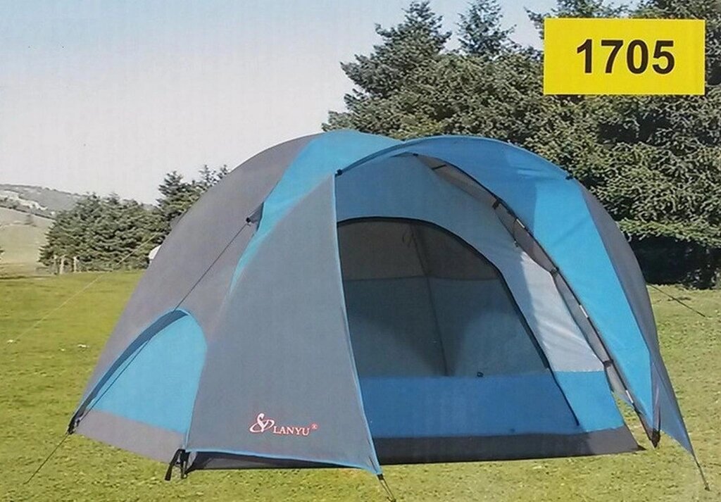 Трехместная палатка Туристическая LANYU LY-1705, с тамбуром от компании Покупка-Маркет - фото 1