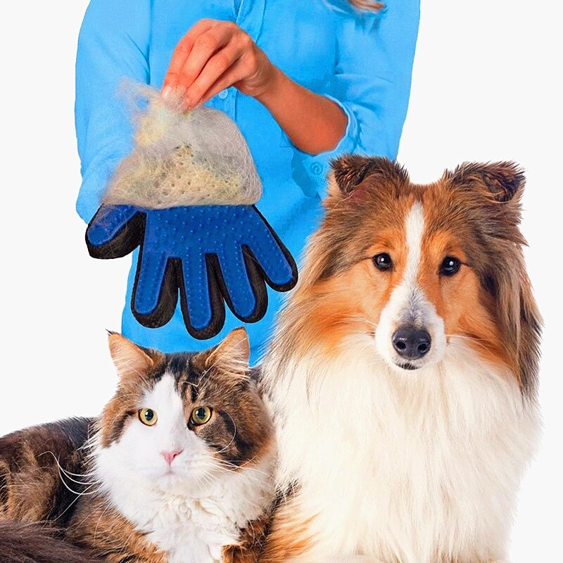 True Touch Перчатка для вычесывания шерсти домашних животных от компании Покупка-Маркет - фото 1