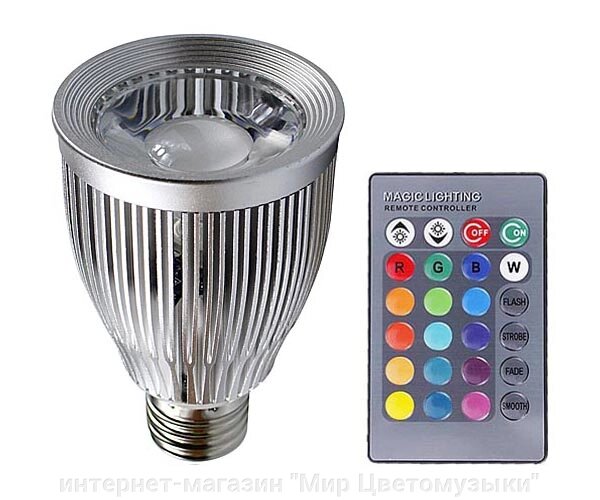Лампа RGB с пультом 10W R60 E27 - розница