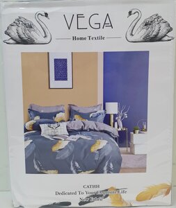 Постельное белье сатин двусторонний Vega евро. высокой плотности плетения (85-120 нитей/см²) коричневый, сиреневый