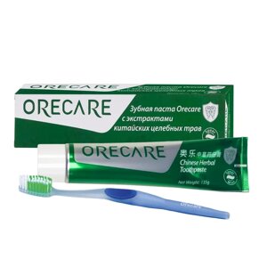 Зубная паста Orecare с экстрактами китайских целебных трав (с зубной щеткой)