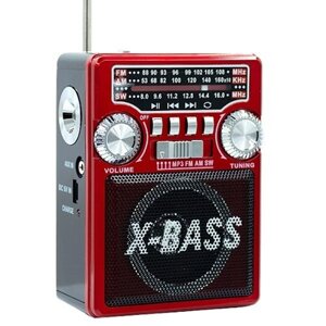 Радиоприемник аккумуляторный WAXIBA с фонарем, FM, USB и SD картой