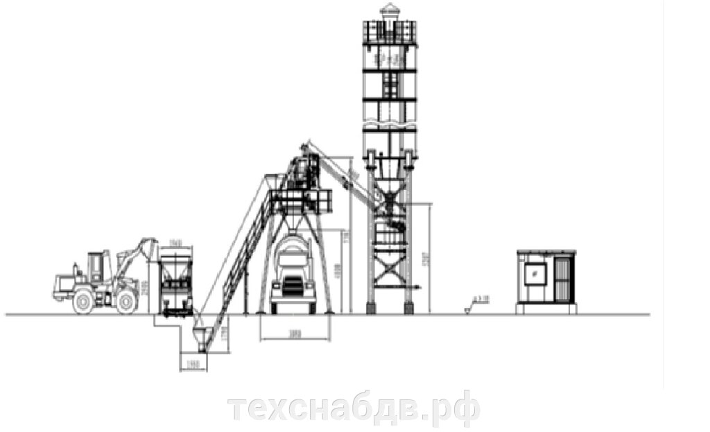 Стационарный бетонный завод HZS25 от компании ООО"ТехСнаб ДВ" - фото 1