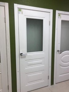 Межкомнатная дверь ИМИДЖ 2 экошпон пвх Цвет в ассортименте: Эмалит белый; ясень белый; стекло витраж СВ